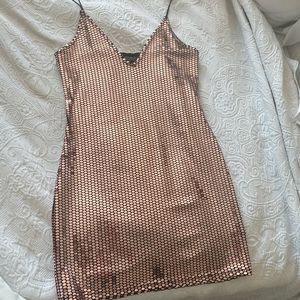 TopShop Rose Gold Sequin Dress